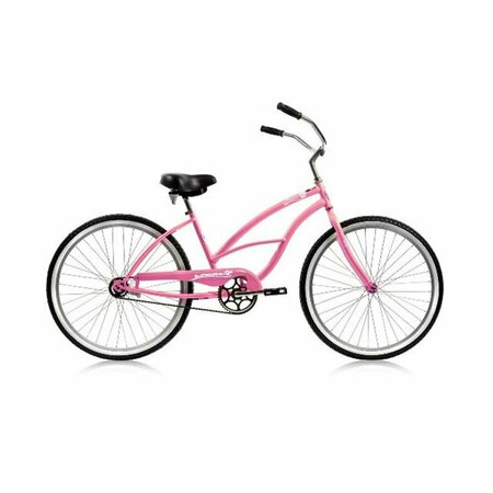 MICARGI 26 in. Pantera Womens Beach Cruiser Bicycle, Pink MI332855